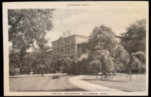 Vintage Postcard 1930's Capital University, Lehmann Hall, Columbus, Ohio (OH)