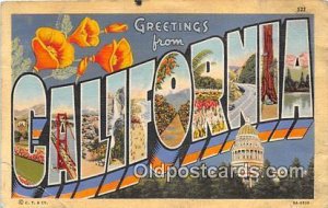 Large Letter State CA, USA 1942 Missing Stamp 