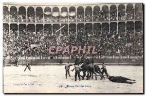 Old Postcard Bullfight Bullfight Arrastre del toro