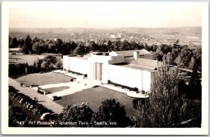 Art Museum Volunteer Park Seattle Washington WA Real Photo RPPC Postcard