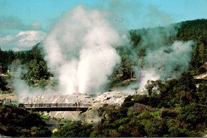 New Zealand Rotura Whakarewarewa Main Terrace Geyser Field 1990