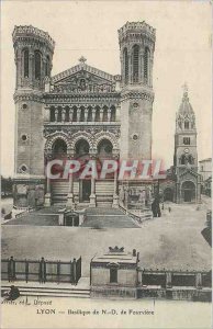 Old Postcard Lyon Basilica of Our Lady of Fourviere