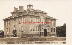 NE, Creighton, Nebraska, RPPC, High School Building, Photo No 7