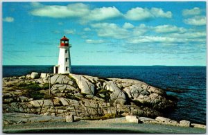 VINTAGE POSTCARD THE LIGHTHOUSE AT PEGGY'S COVE NOVA SCOTIA CANADA 1970s