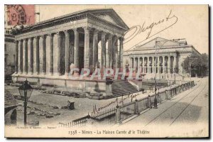 Postcard Old House Carree Nimes and the Theater