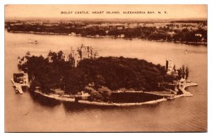 Vintage Boldt Castle, Heart Island, Sepia Toned, Alexandria Bay, NY Postcard