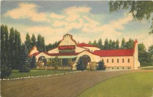 1958 Rupert Gray Restaurant interior Rochester New York Teich postcard