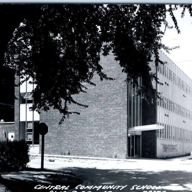 c1950s Elkader, IA RPPC Central Community School Real Photo Postcard Vtg A110