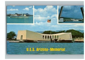 Machados Pearl Harbor Cruise Leilani USS Arizona Memorial Splitview Postcard