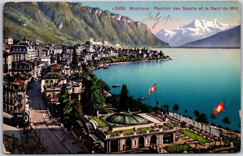 Montreux - Pavillon Des Sports Et La Dent Du Midi Switzerland Postcard