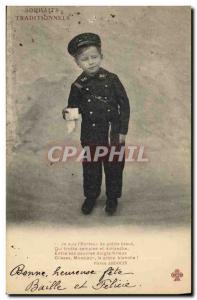 Postcard Old Factor Postman Child