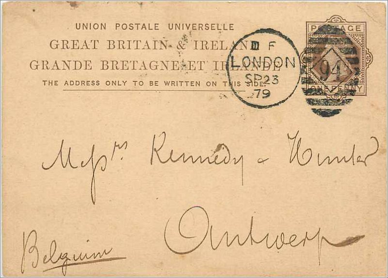 Entier Postal Stationery Postal Great Britain Great Britain 1879 London to An...