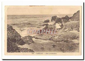 Carolles Old Postcard Dasn rocks