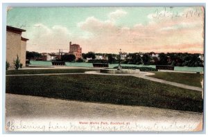 Rockford Illinois IL Postcard Water Works Park Fountain Scene 1905 Antique