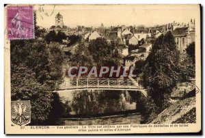 Old Postcard Vue Generale Alencon lace factories and canvas