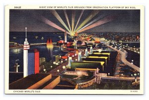 Chicago World's Fair Grounds IL Postcard From Observation Platform Of Sky Ride