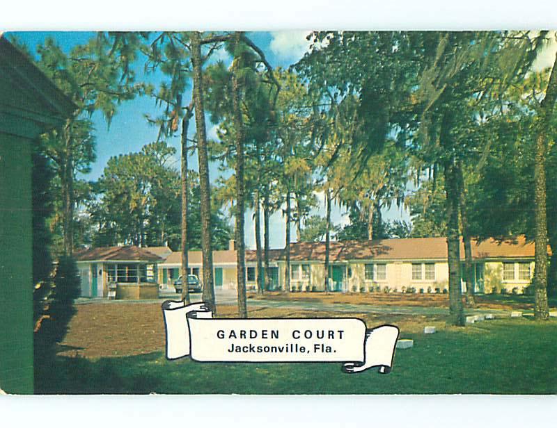 Pre-1980 OLD CARS & GARDEN COURT MOTEL Jacksonville Florida FL s7110