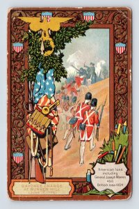 Patriotic Bayonet Charge Battle at Bunker Hill Charlestown MA DB Postcard N14
