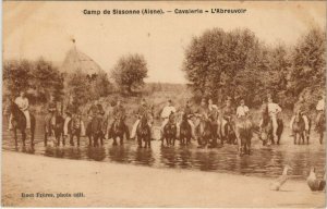 CPA Sissonne Cavalerie, L'Abreuvoir FRANCE (1052014)