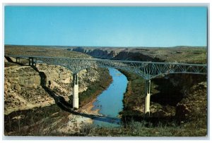 c1950 US Highway Crossing The Pecos River High Bridge Langtry Texas TX Postcard