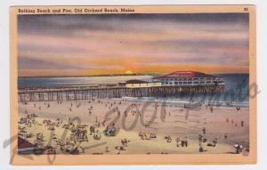 Old Orchard Beach Maine Bathing Pier Tichnor Vintage Postcard