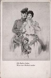 Alle Englein Lachen Wenn zwei Hochzeit machen Comedy c1916 Postcard E21