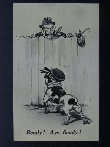 WW1 War Cartoons Series BRITISH BULL DOG - READY c1914 Postcard Bamforth 5008