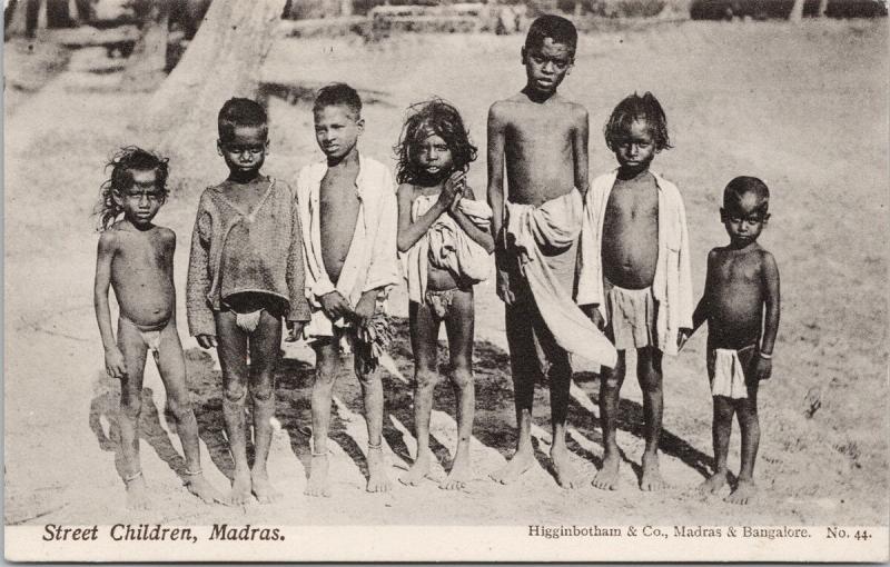 Street Children Madras Chennai India Higginbotham Unused Postcard E39 