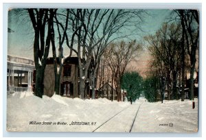 1911 William Street in Winter, Johnstown New York NY Posted Antique Postcard