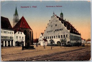 1910's Neumarkt I. Obpf. Pfarrkirche U. Rathaus Germany Posted Postcard