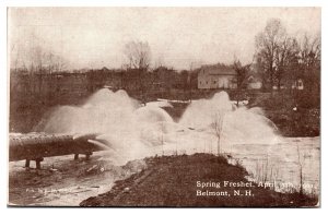 Antique Spring Freshet, April 7th 1901, Belmont, NH Postcard