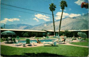 Vtg Palm Springs CA Place in the Sun Hotel Bungalows Swimming Pool Postcard