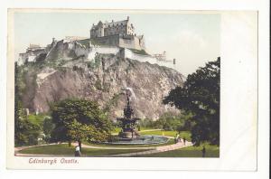 Scotland UK Edinburgh Castle Ross Fountain View Vtg Postcard