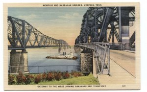 Postcard Memphis + Harrahan Bridges Memphis TN