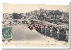 Le Mans Old Postcard View from the dock & # 39amiral Lalande