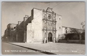 Mexico Templo De San Agustin Oaxaca Oax Real Photo Postcard D24