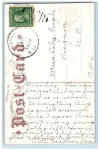 Mayville North Dakota ND Postcard Saint Bernard Cute Puppies Dog 1909 Antique