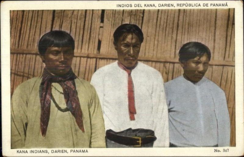 Darien Panama - Native Indian Men c1915 Postcard