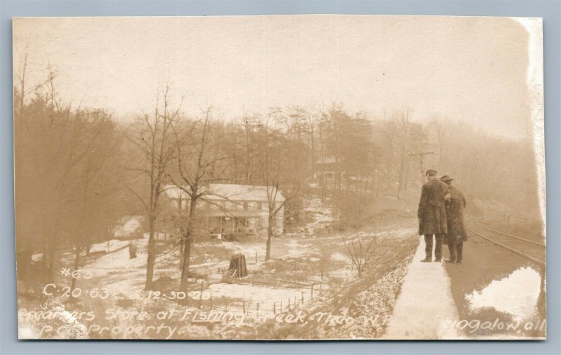 CREAMER'S STORE AT FISHING CREEK PA ANTIQUE REAL PHOTO POSTCARD RPPC