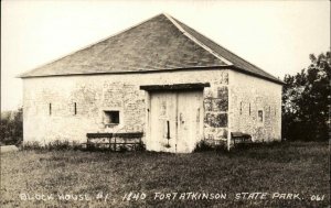 Fort Atkinson State Park Block House c1930s Real Photo Postcard