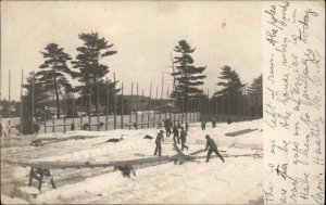 Bowdoinham ME Maine Ice Harvesting Industry Real Photo Postcard 1906