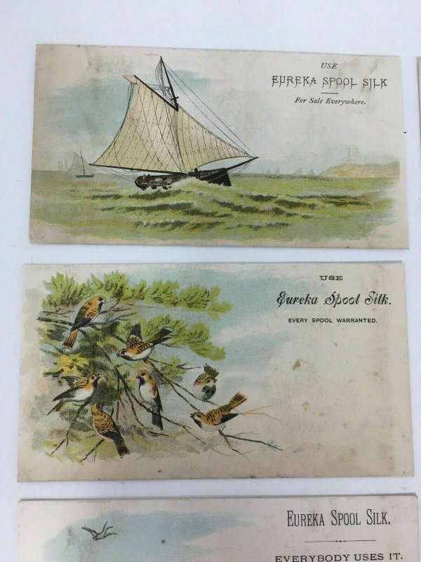 Lot of 6 Eureka Spool Silk Victorian Trade Cards  Advertising