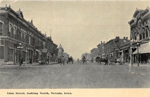 J22/ Nevada Iowa Postcard c1910 Linn Street Stores North  167