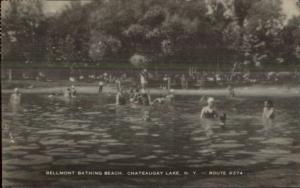 Chateaugay Lake NY Belmont Bathing Beach 1940s Postcard