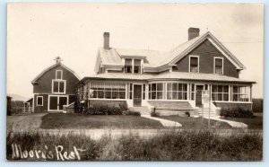 RPPC JACKMAN, ME Maine ~ Roadside MOORE'S REST c1930s Somerset County Postcard