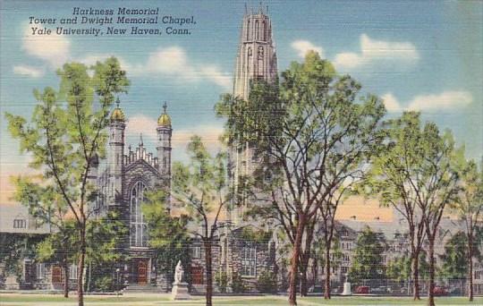 Connecticut New Haven Harkness Memorial Tower And Dwight Memorial Chapel