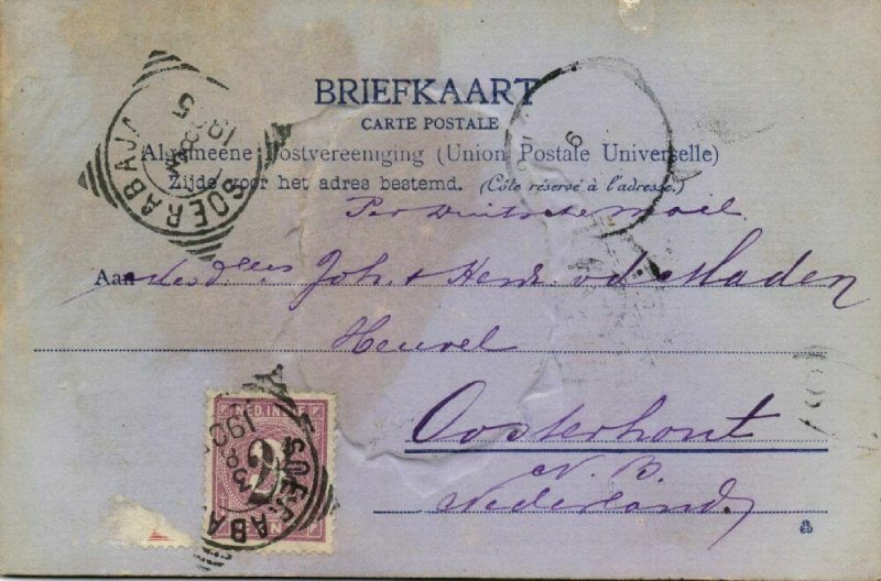 indonesia, JAVA SOERABAIA, Newspaper Postcard Soerabaiasch-Handelsblad 1905 RPPC