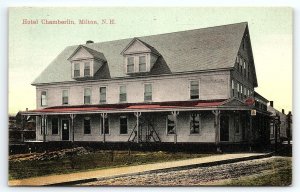 c1920 MILTON NH HOTEL CHAMBERLIN MOTEL BELL TELEPHONE SIGN POSTCARD P2134