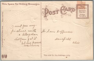 PALM BEACH FL OCEAN AVE. ALLIGATOR BORDERS ANTIQUE POSTCARD