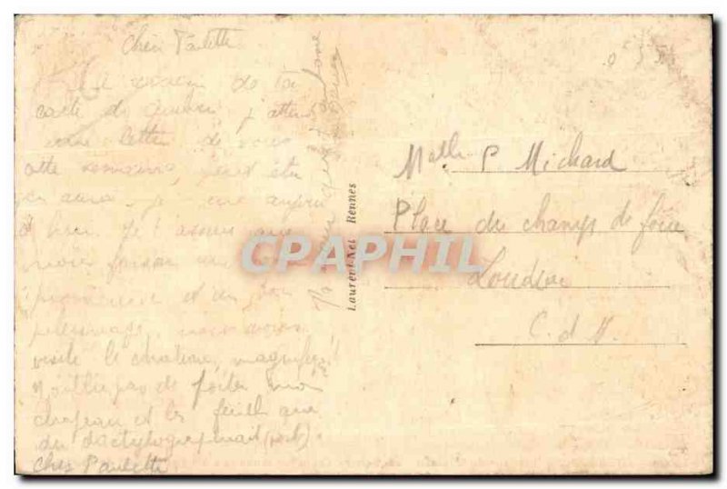 Old Postcard Josselin Interior of Chateau Le Salon table on which was signed ...